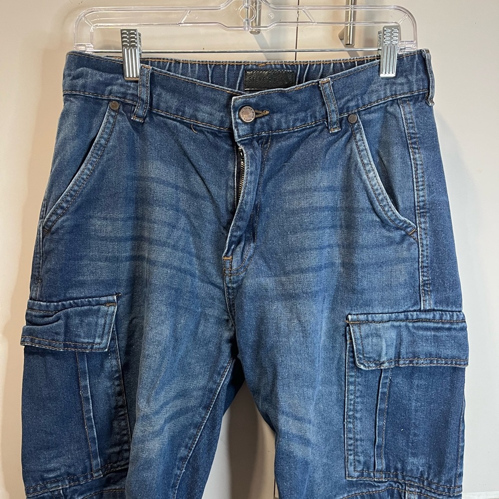 Men's Denim Cargo Shorts in Blue - Lightweight Utility